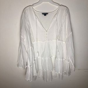 American Eagle White Lace Blouse